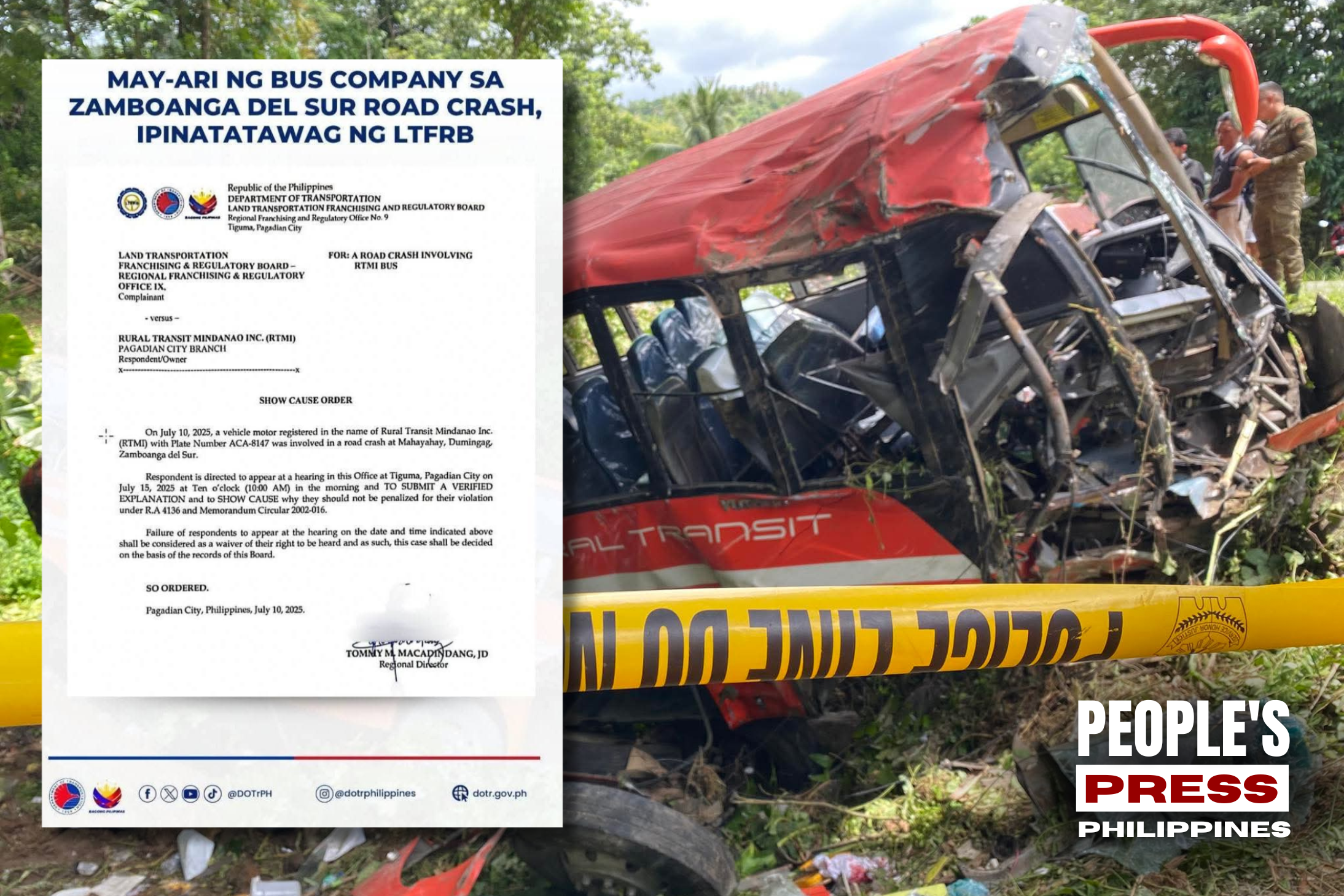 LTO Suspends Rural Transit Driver’s License After Zamboanga del Sur Accident