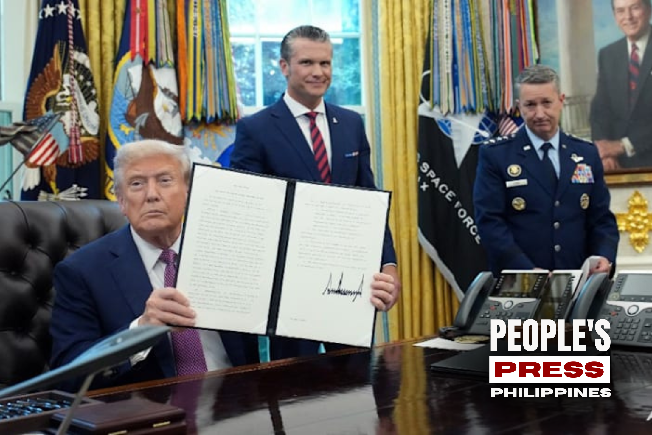 U.S President Trump, Nilagdaan ang Executive Order para Palitan ang Department of Defense bilang Department of War