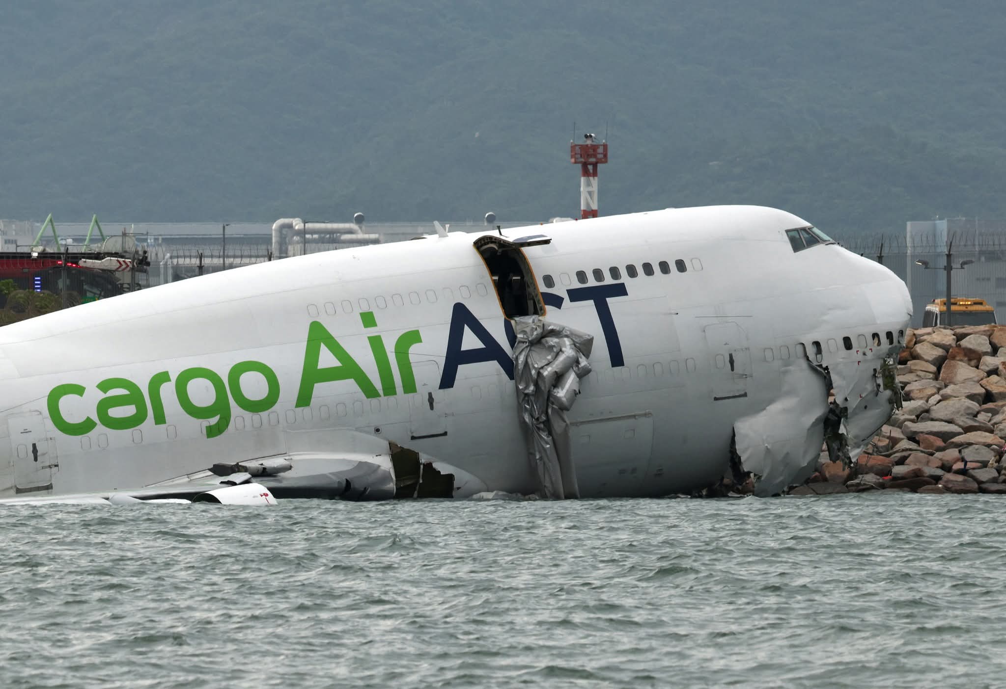 Two Dead After Cargo Plane Overshoots Runway and Crashes Into Sea at Hong Kong Airport